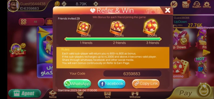 3 Patti Game share link Earn profit